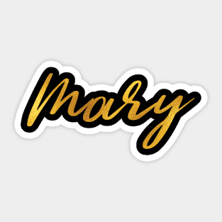 Mary Name Hand Lettering in Gold Letters Sticker